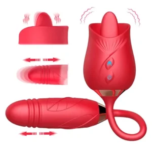 Rose Vibrator With Tonge Licking And Bullet Vibrator Female Sex Toy Adult Supplies